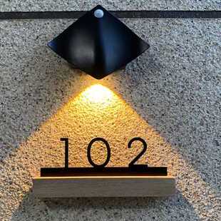 门牌感应灯氛围灯门牌号装饰灯门牌射灯照明灯智能感应小夜灯壁灯