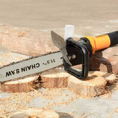 电锯家用伐木锯小型切割机木工电动角磨机改装电链锯支架手持220V
