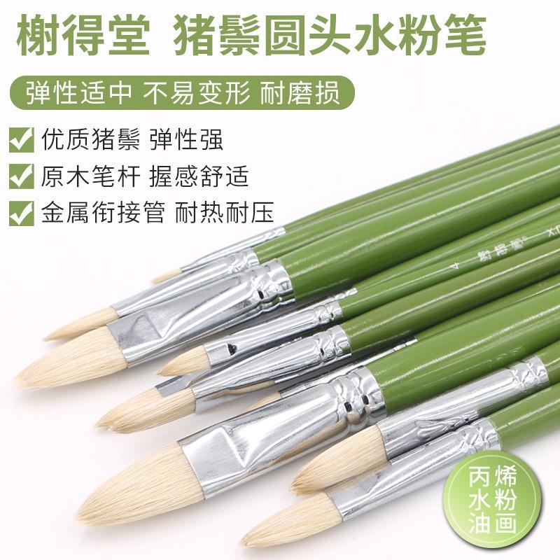 谢德堂515猪鬃水粉油画丙烯画笔学生颜料笔套装送笔盒刮刀勾线笔