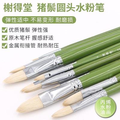 谢德堂515猪鬃水粉油画丙烯画笔学生颜料笔套装送笔盒刮刀勾线笔