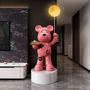 暴力熊电视柜旁落地大摆件客厅星空灯乔迁轻奢高档新居礼品送朋友