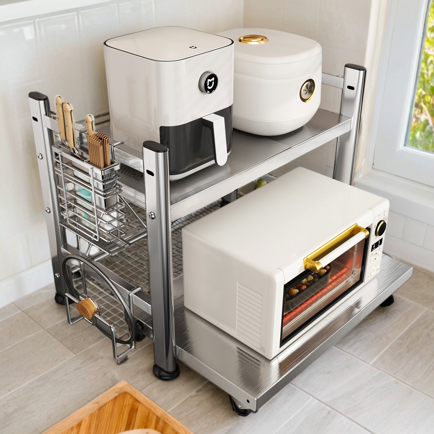 厨房微波炉置物架多功能