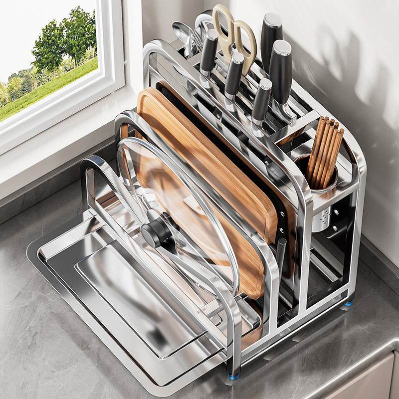 304不锈钢厨房刀架置物架多功能