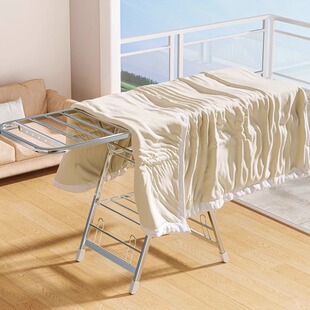 折叠晾衣架不锈钢晾衣架室内家用阳台凉衣架落地多功能可折叠毛巾