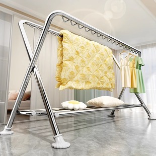 2025新款晾衣架折叠落地家用阳台挂衣服室外防风双杆晒被子晾衣杆