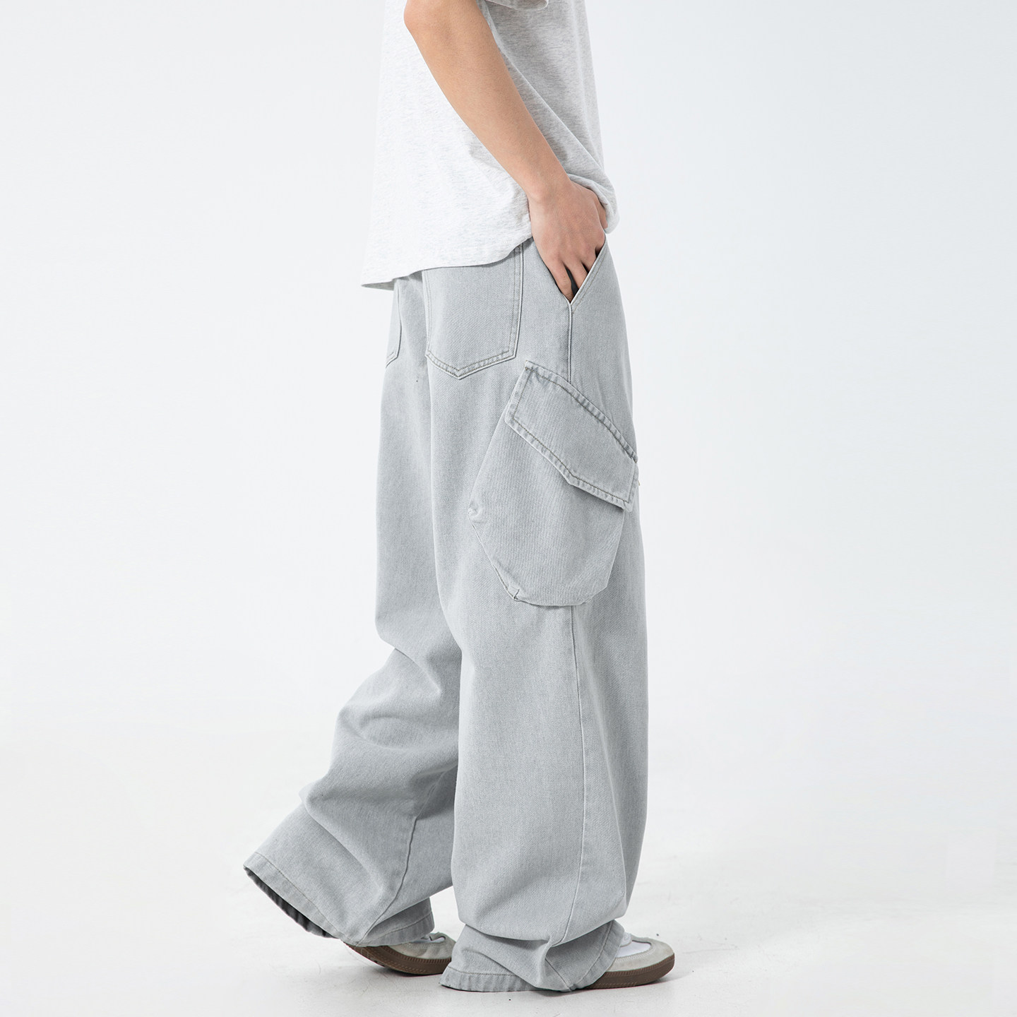 OFF-UP潮牌休闲裤美式复古工装裤男装宽松直筒裤通勤日常百搭垂感,男装,休闲裤,淘宝优惠券,粉丝福利购,淘宝优惠卷