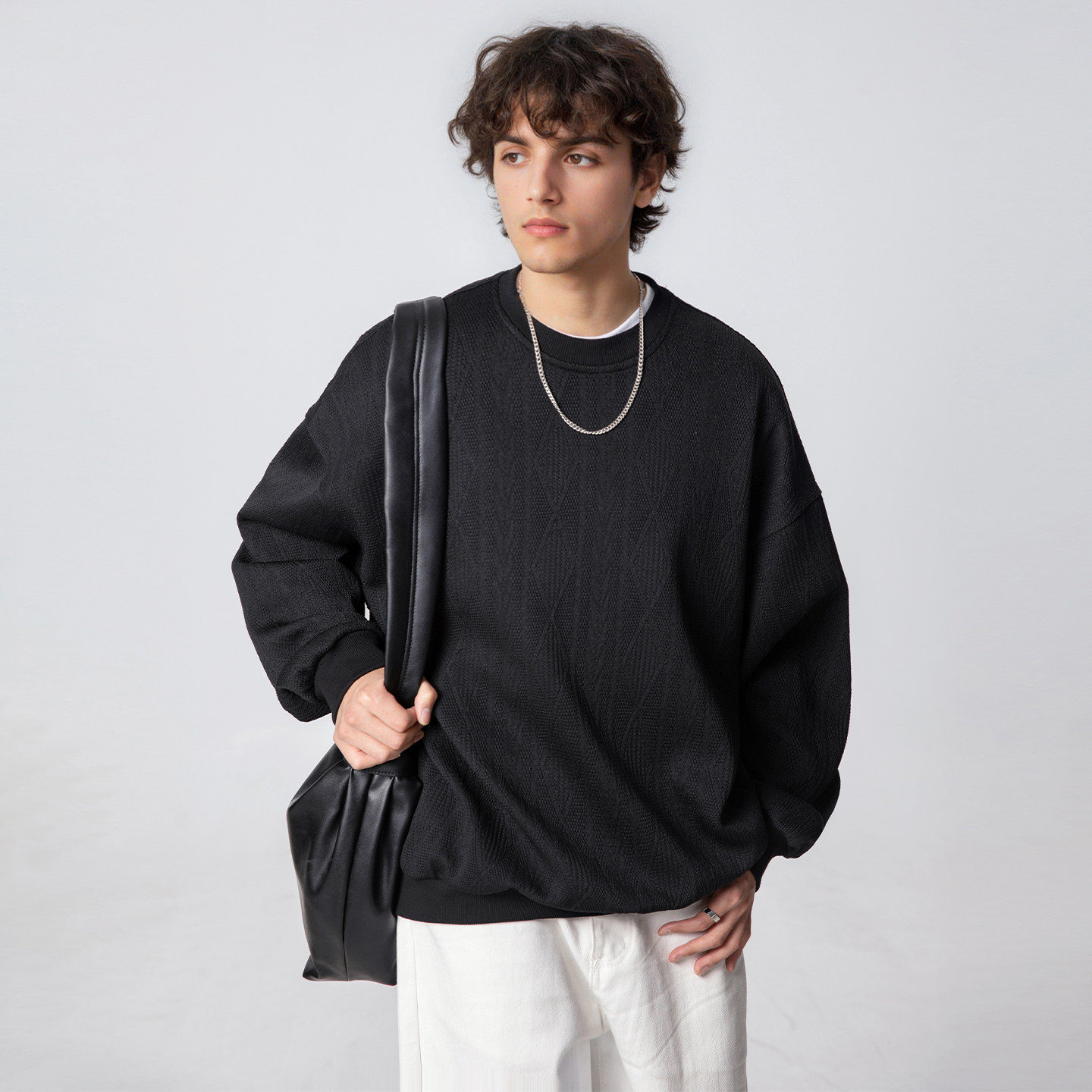 OFF-UP潮牌美式复古圆领卫衣