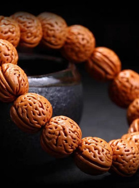 天然野生文玩桃核手串佛珠猴头核