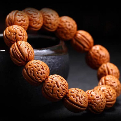 天然野生文玩桃核手串佛珠猴头核