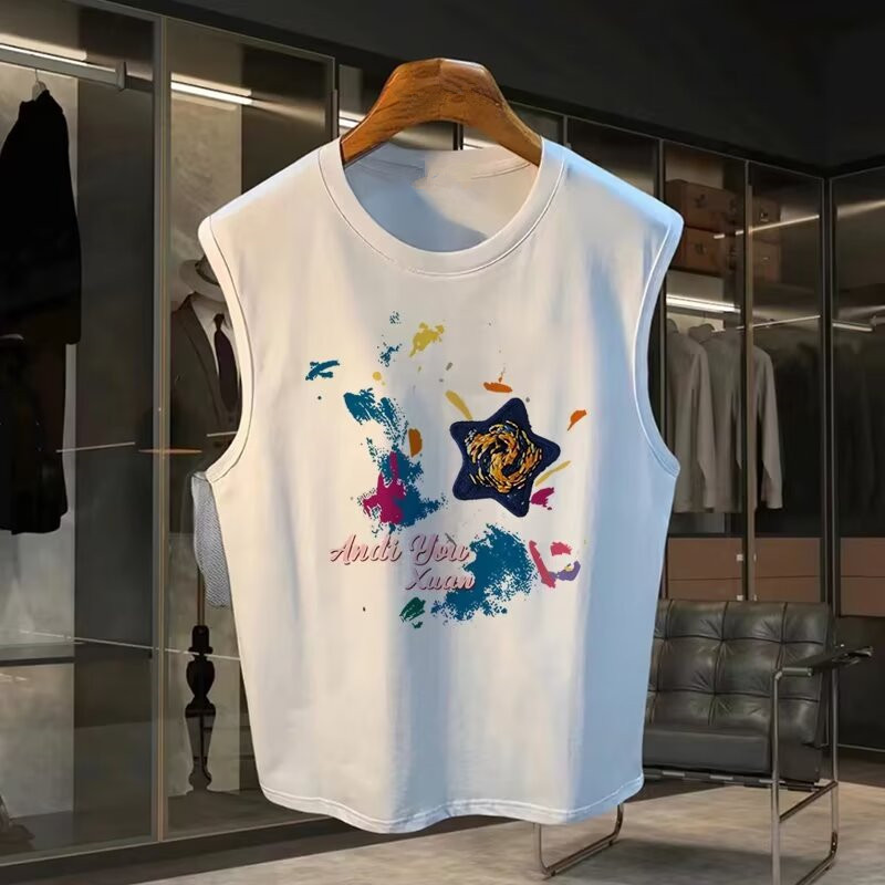 纯棉篮球无袖学生休闲衣服坎肩潮牌背心男士夏季运动潮流爆款透气