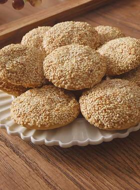 涿州胖王永烧饼原味无添加蔗糖芝麻薄饼一箱袋装烘焙芝麻油酥烧饼