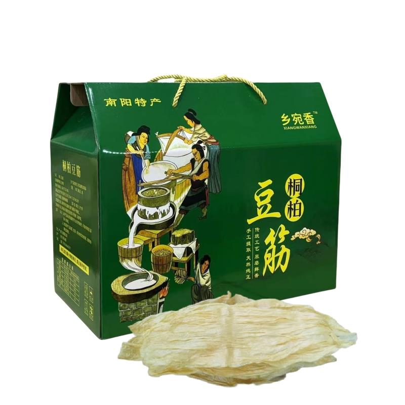 桐柏豆筋礼盒装1000克南阳特产油豆皮豆腐皮家用河南特产