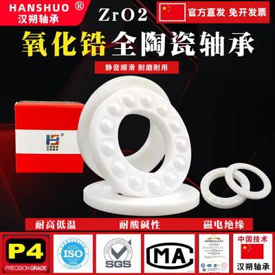 氧化锆平面推力球陶瓷轴承51100 51102 51105 51106 51112CE P5级