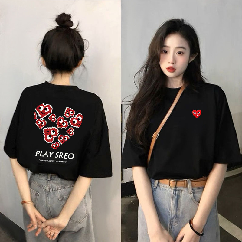 PLAY官方旗舰店正品纯棉黑色短袖T恤男女款2026夏季宽松半袖上衣
