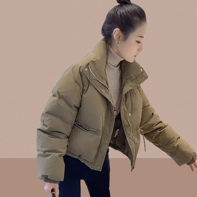 2025年新款小个子短款羽绒服女装冬季夹棉外套加绒加厚面包服棉服