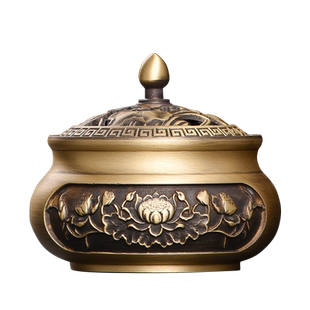 黄铜香炉袖珍迷你线香炉家用室内檀香炉小号香薰炉香插香底座焚香