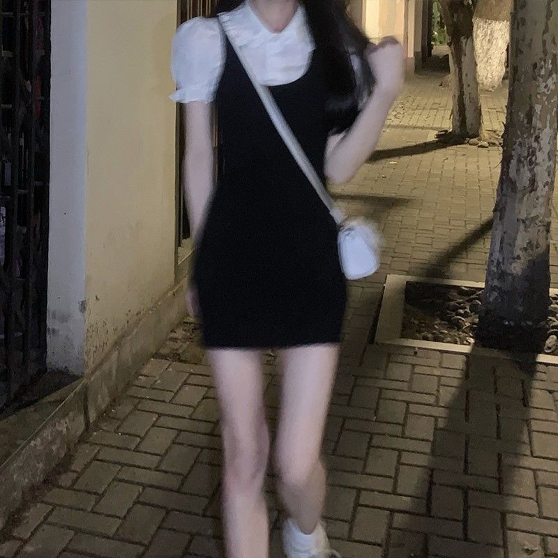 夏季辣妹学院风假两件Pol