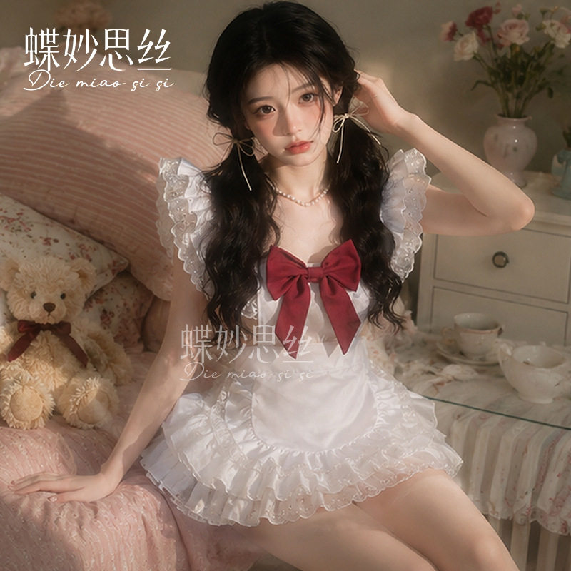 蝶妙思丝性感纯欲风女仆万圣节cos服装游乐园约会连衣裙套装A1093