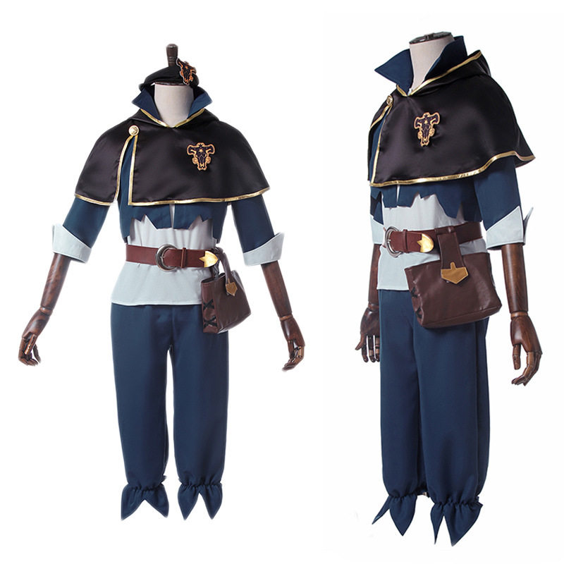 黑色五叶草cosplay阿斯塔cos服装披风斗篷全套厂家批发一件代发