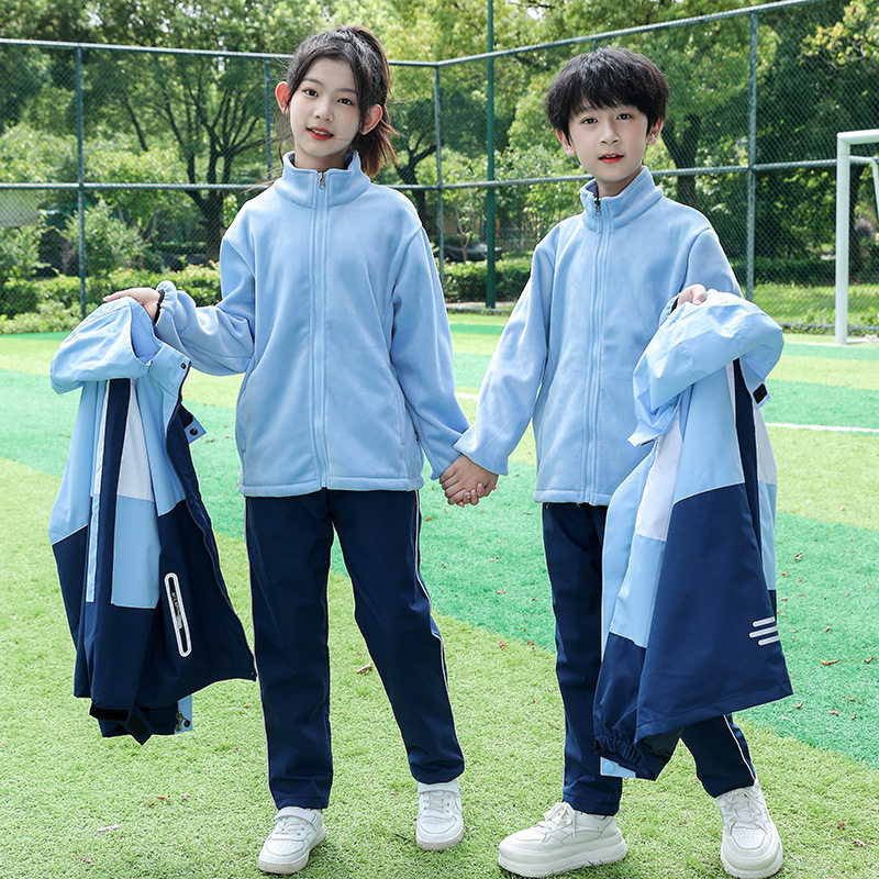 冬季新款中学生校服初中高中生班服冲锋衣三件套运动会套装防晒