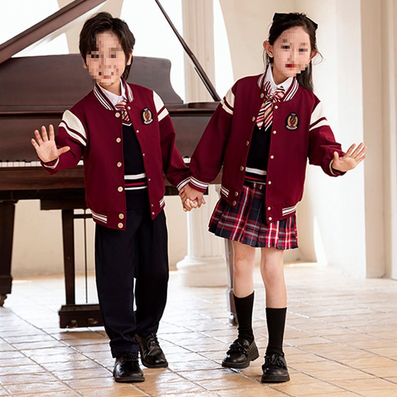 一年级小学生英伦风校服园服班服春秋季装表演服棒球服运动会学院