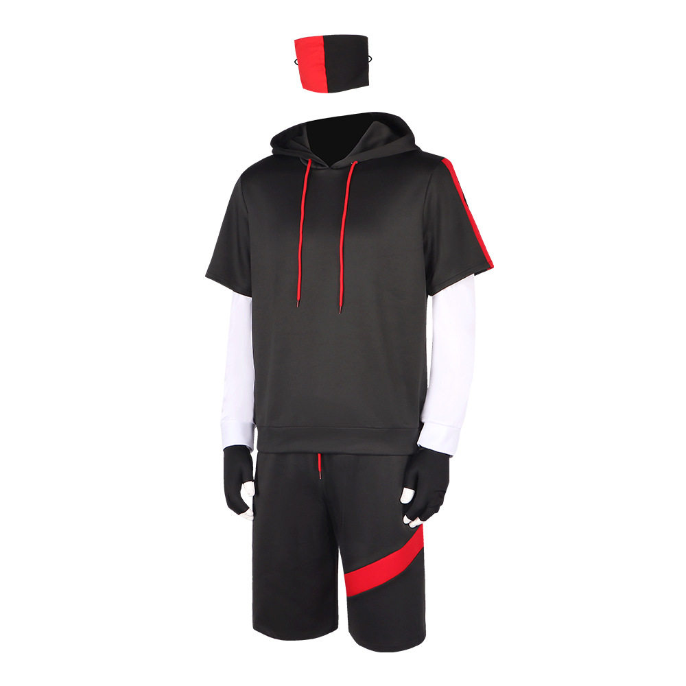 堡垒之夜ikonik服装游戏同款cosplay拼接短袖卫衣万圣节cos表演服
