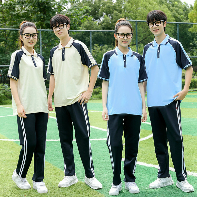 夏季初中生班服套装秋季运动会学院风高中学生长袖校服三件套定制