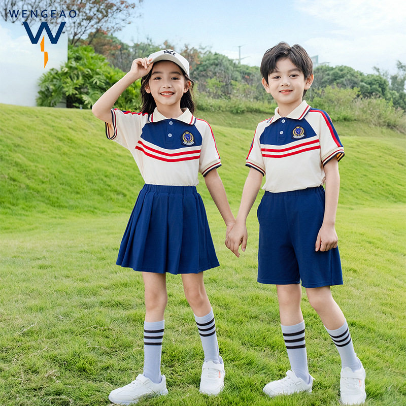 校服套装小学生幼儿园园服春秋装夏季班服三件套运动会服装短袖