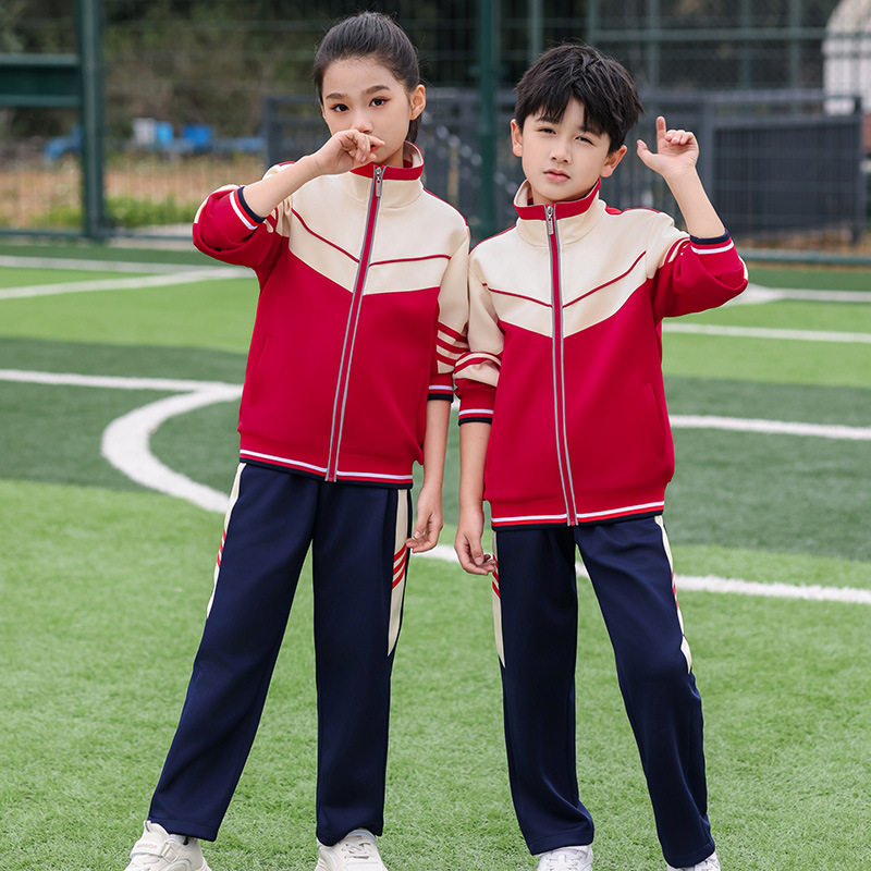 校服套装中学生蓝白长袖运动会班服高中初中生学院风三件套春秋季