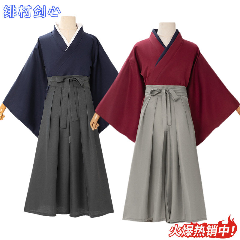 浪客剑心绯村剑心cos服男红色剑道和服漫展万圣节cosplay动漫服装