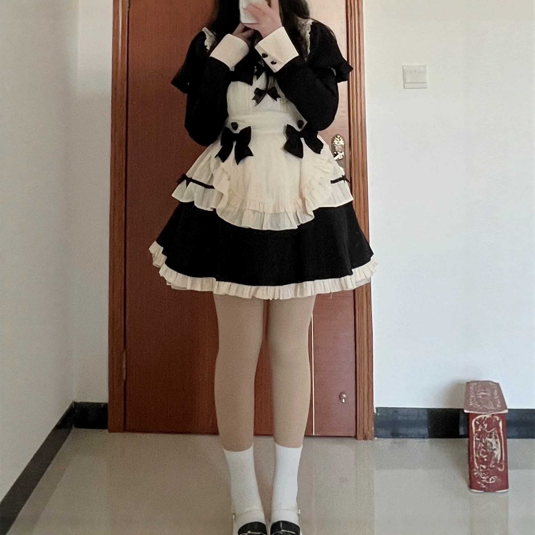 新女仆可爱洛丽塔女佣连衣裙cosplay动漫服装万圣节表演服黑白款