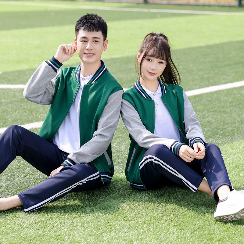 校服套装中学生学院风初中生班服三件套春秋款高中生运动服装现货