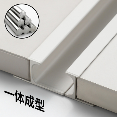子母免开槽衣柜拉手简约柜门通长一门到顶嵌入白色安哥拉灰羊绒灰