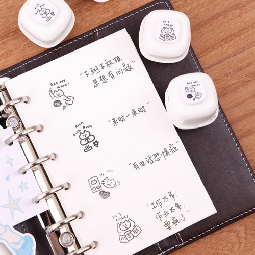 可得优咪の日常原创授权正版手帐光敏印章猫咪可爱迷你卡通图案盖章DIY制作装饰方便收纳印章可爱图案diy素材