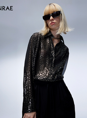 ERINRAE丨法式豹纹衬衫百搭显瘦衬衣单排扣上衣EF314034PL68