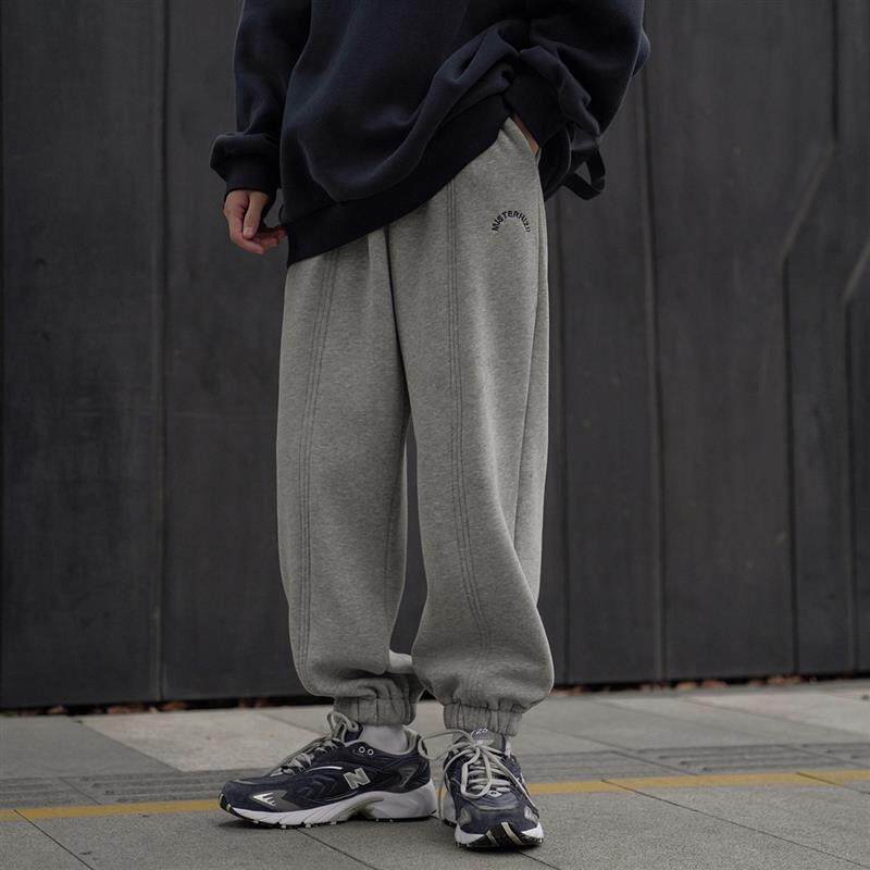 GOGOSOON男生灰色薄款束脚卫裤春秋装新款青少年运动休闲宽松裤子