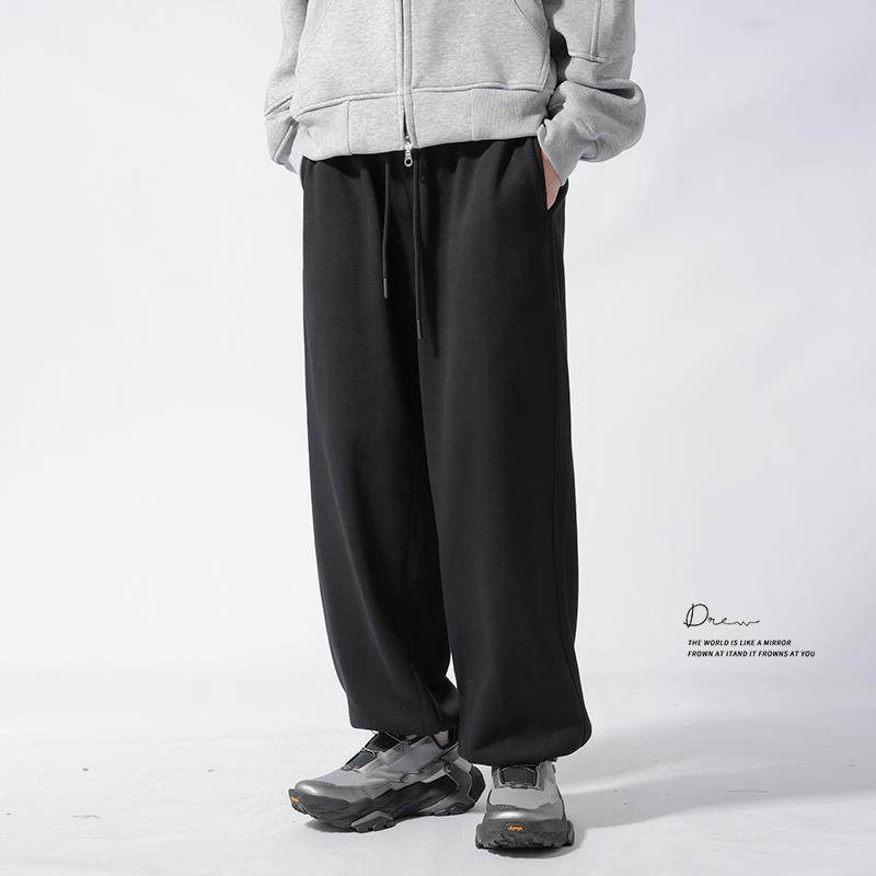 400g重磅运动裤男女款秋冬宽松大码束脚休闲裤子加绒加厚美式卫裤