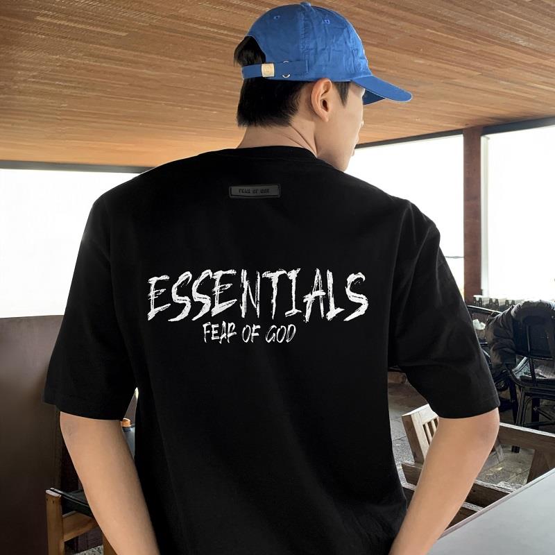 FOG CRAZY ESSENTIALS小众潮牌美式夏季纯棉宽松男士情侣短袖T恤