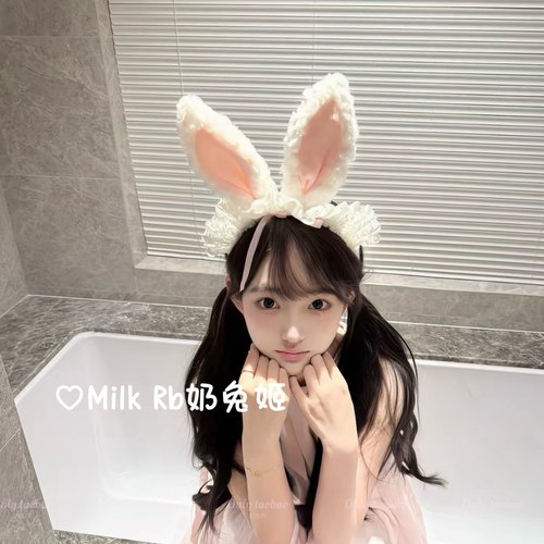 奶兔姬*小兔絮语/ 可爱兔耳发箍粉毛绒纯欲发箍洛丽塔Lolita发饰