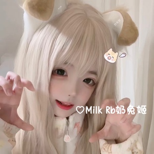 奶兔姬 手作犬耳发箍cos兽耳Lolita可爱漫展毛绒耳朵 呆萌修勾