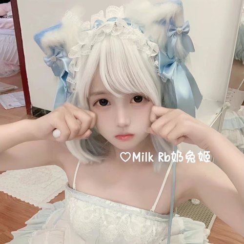 奶兔姬*水色喵/ 手作猫耳发夹发带亚文化cos软妹Lolita女仆小物