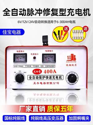 汽车电瓶充电器12V24V伏摩托车蓄电池纯铜全智能通用型自动充电机