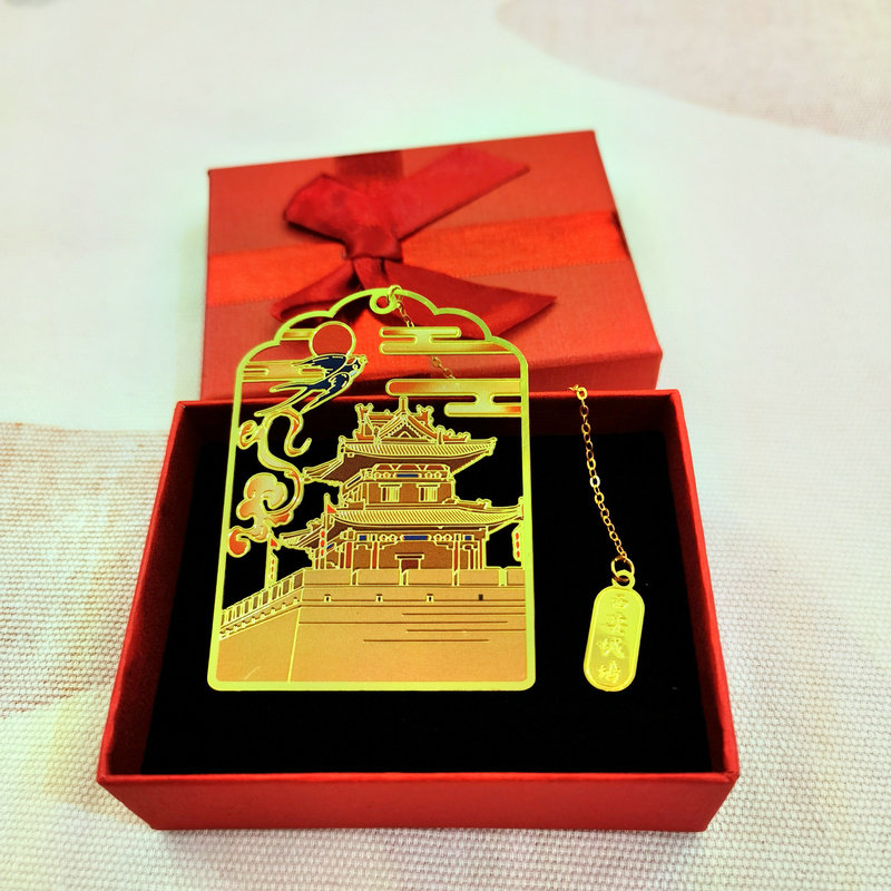 兵马俑大雁塔书签金属西安文创旅游纪念品孩子学生励志礼物29包邮