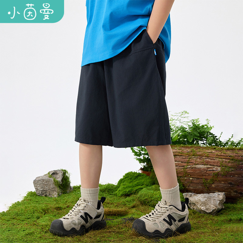小茵曼童装男童短裤星球织唛夏季中大童宽松休闲五分裤直筒裤腿