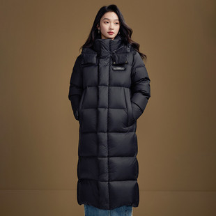 茵曼2025冬季新款中长款加厚保暖鸭鸭羽绒服女上衣宽松外套小个子