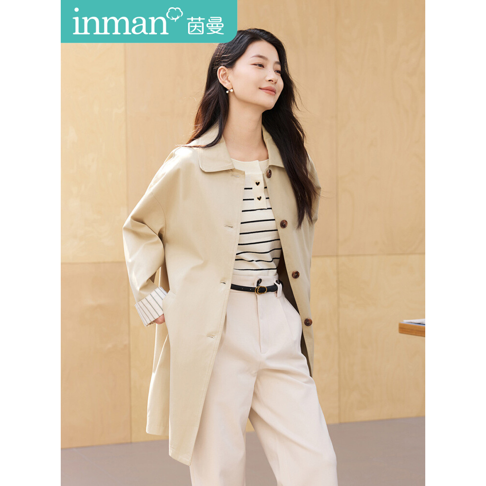 茵曼2025秋季新款纯棉中长