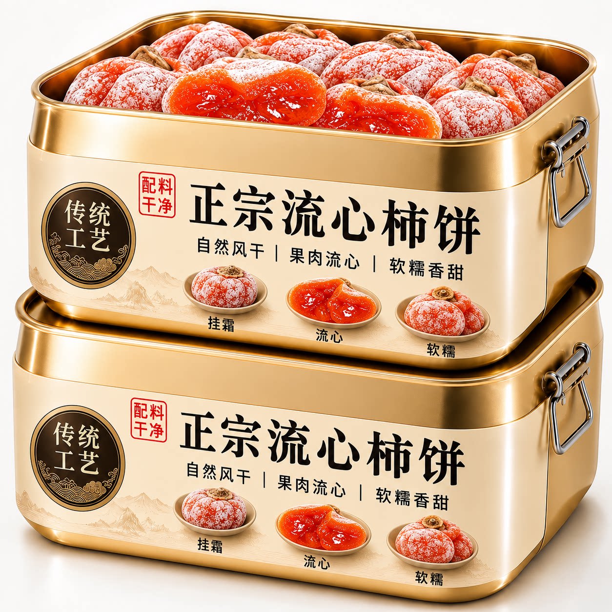 柿饼独立包装柿饼子新鲜特产水果霜降圆吊柿子糖心整箱袋装当季
