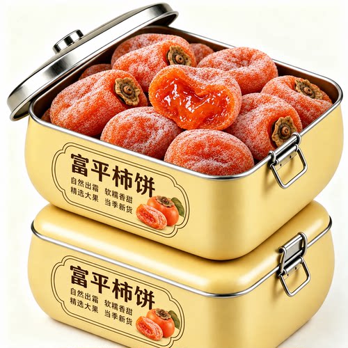 正宗富平柿饼官方旗舰店2026年新货陕西流心柿子吊柿圆饼独立包装