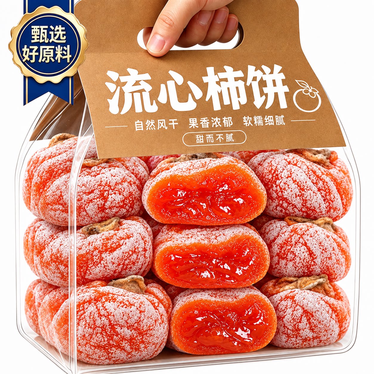 柿饼独立包装柿饼子新鲜特产水果霜降圆吊柿子糖心整箱袋装当季