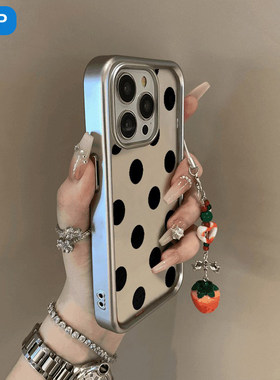 小众波点适用三星s25edge手机壳s24ultra高级感s23fe/s22+银边a05s新款a13网红a24爆款a36/a51/a55女a56/a72